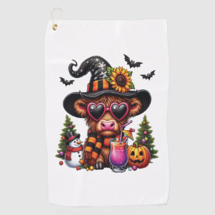 Halloween Highland Cow 2 Golf Towel