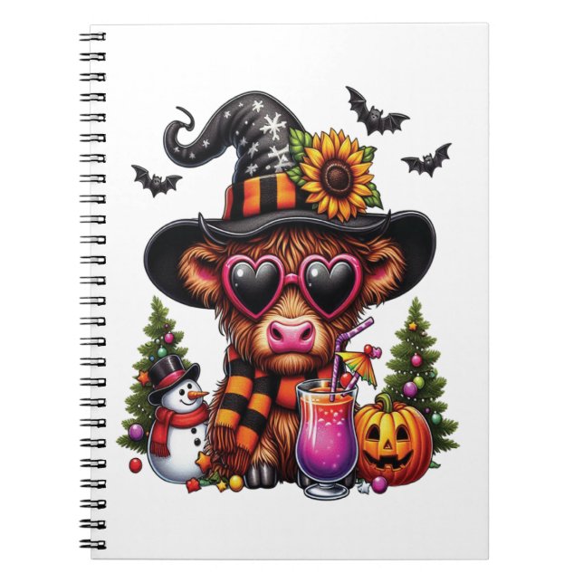 Halloween Highland Cow 2 Notebook (Front)