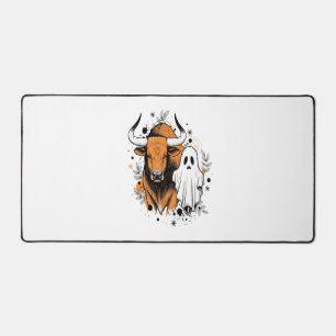 Halloween Highland Cow Cute Fall Desk Mat