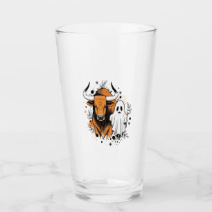 Halloween Highland Cow Cute Fall Glass