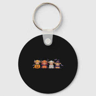 Halloween Highland Cow Key Ring