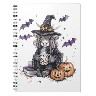 Halloween Highland Cow Notebook