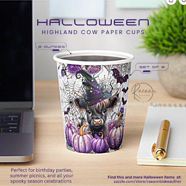 Halloween Highland Cow Paper Cups (Creator Uploaded)