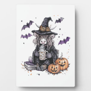 Halloween Highland Cow Plaque