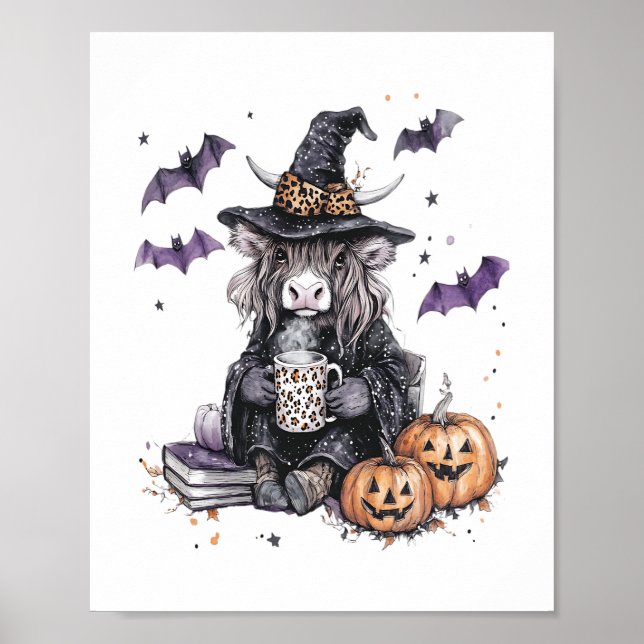 Halloween Highland Cow Poster (Front)