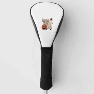 Halloween Highland Cow Pumpkin Golf Head Cover