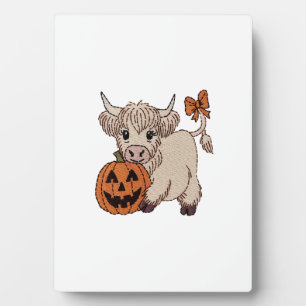 Halloween Highland Cow Pumpkin Plaque