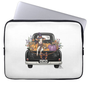 Halloween Highland Cow with Truck Laptop Sleeve