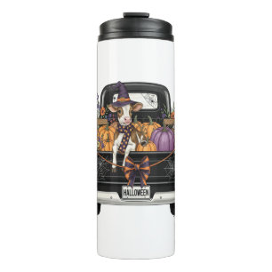 Halloween Highland Cow with Truck Thermal Tumbler
