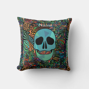 Halloween Hippie Skull Thunder_Cove Cushion