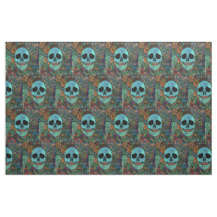 Halloween Hippie Skull Thunder_Cove  Fabric
