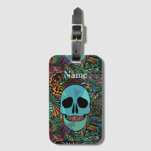 Halloween Hippie Skull Thunder_Cove   Luggage Tag