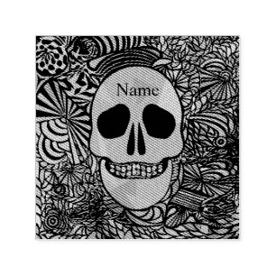 Halloween Hippie Skull Thunder_Cove Self-inking Stamp