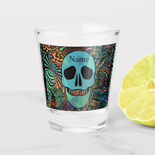 Halloween Hippie Skull Thunder_Cove Shot Glass