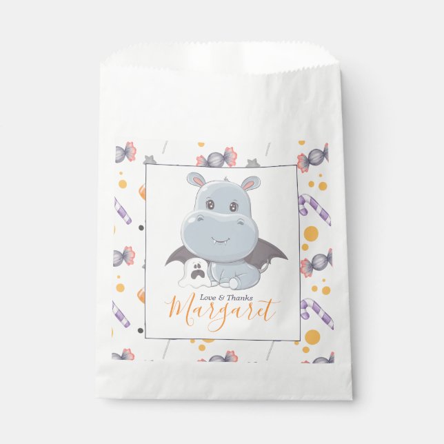 Halloween Hippopotamus Little Boo Baby Shower  Favour Bag (Front)