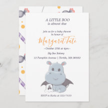 Halloween Hippopotamus Little Boo Baby Shower