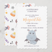 Halloween Hippopotamus Little Boo Baby Shower