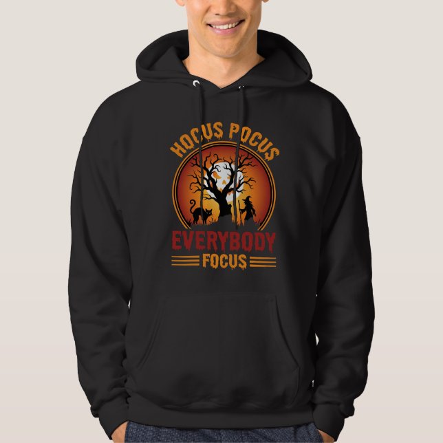 Halloween Hocus Pocus Everybody Focus Witch Tree Hoodie (Front)