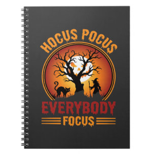 Halloween Hocus Pocus Everybody Focus Witch Tree Notebook