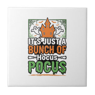 Halloween Hocus Pocus Quote Vector Design_1 Ceramic Tile