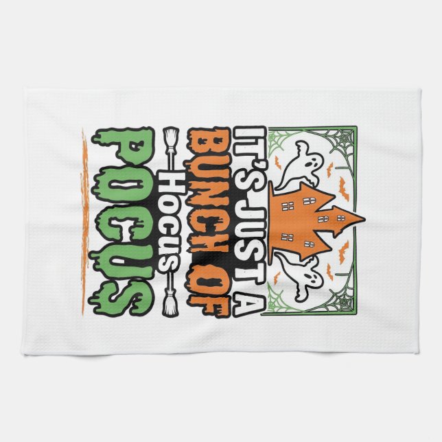 Halloween Hocus Pocus Quote Vector Design_1 Tea Towel (Horizontal)