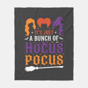 Halloween Hocus Pocus Witch Typography Vector Fleece Blanket