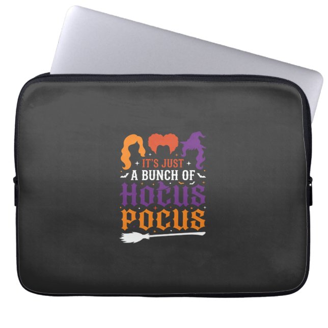 Halloween Hocus Pocus Witch Typography Vector Laptop Sleeve (Front)