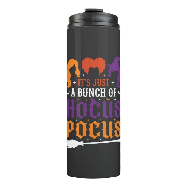 Halloween Hocus Pocus Witch Typography Vector Thermal Tumbler (Front)