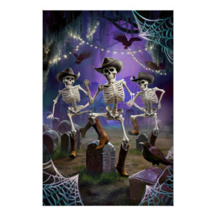 Halloween Hoedown, Line Dancing Skeletons Poster