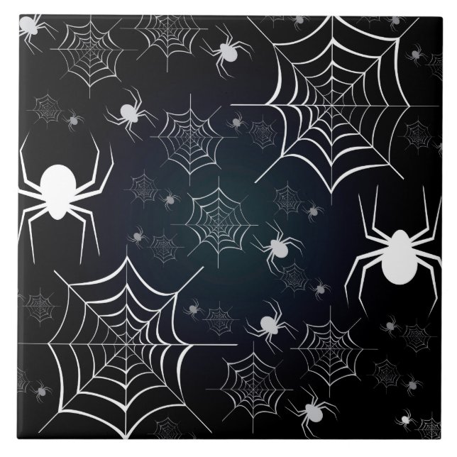Halloween Holiday Custom Spooky Spider Ceramic Tile (Front)
