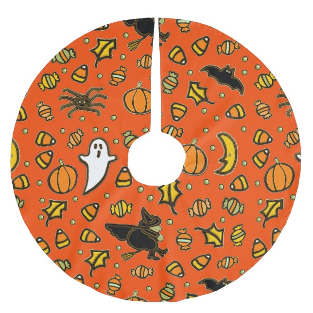 Halloween Home Decor Brushed Polyester Tree Skirt (Front)