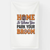 Halloween Home Park Your Broom Vintage Typography