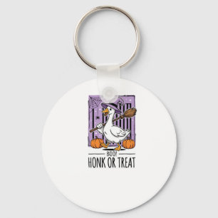 Halloween Honk or Treat Witch Goose Key Ring