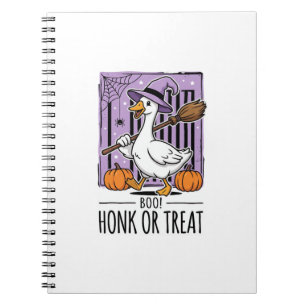 Halloween Honk or Treat Witch Goose Notebook