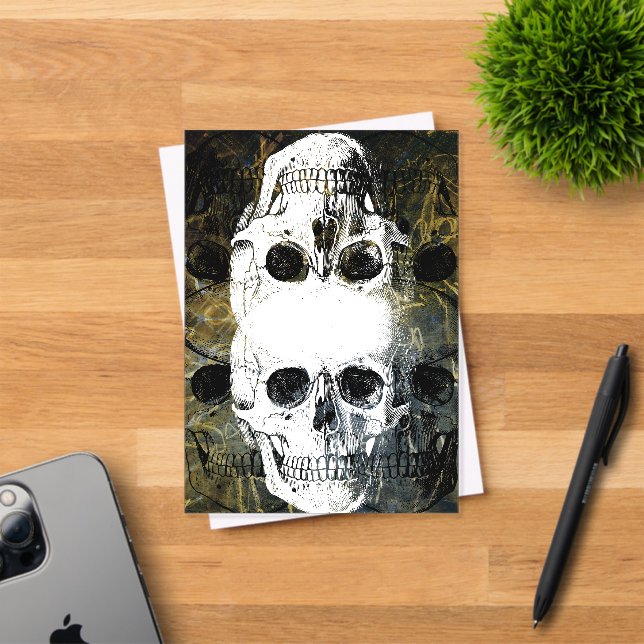 Halloween Horror - 3 Skulls Graffiti Burst Acrylic Invitations (Insitu (Invitation Card))
