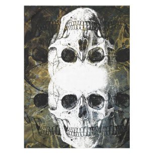 Halloween Horror - 3 Skulls Graffiti Burst Tablecloth