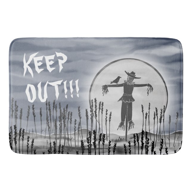Halloween Horror Creepy Scarecrow Bath Mat (Front)