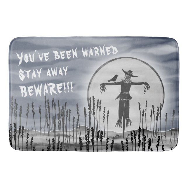Halloween Horror Creepy Scarecrow Bath Mat (Front)