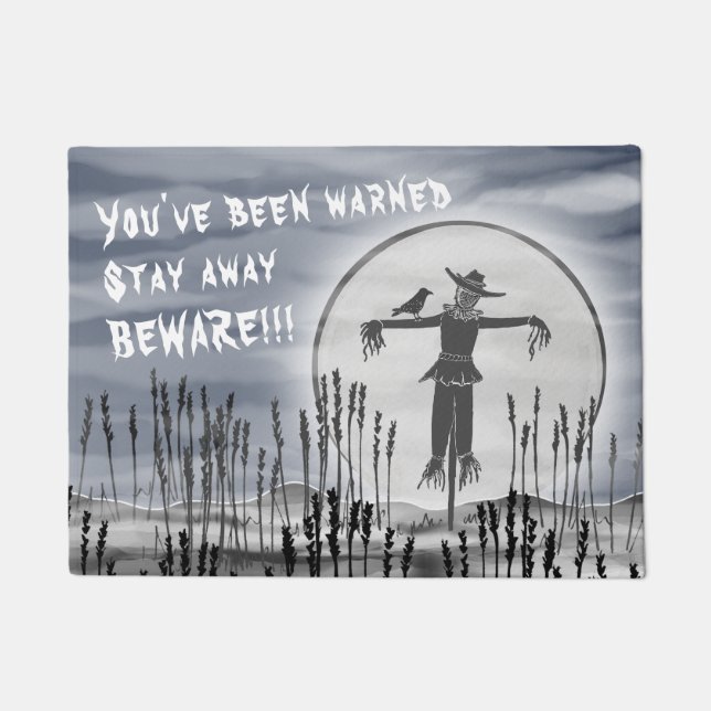 Halloween Horror Creepy Scarecrow Doormat (Front)