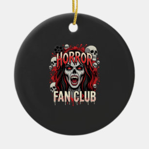 Halloween Horror Fan Club Vampire Skull Ceramic Ornament