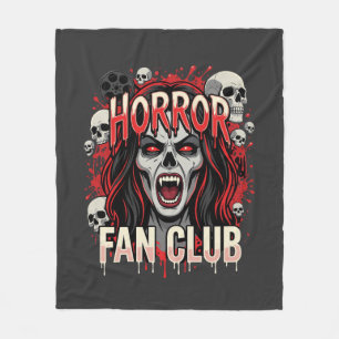 Halloween Horror Fan Club Vampire Skull Fleece Blanket