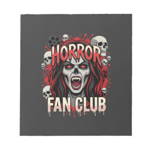 Halloween Horror Fan Club Vampire Skull Notepad