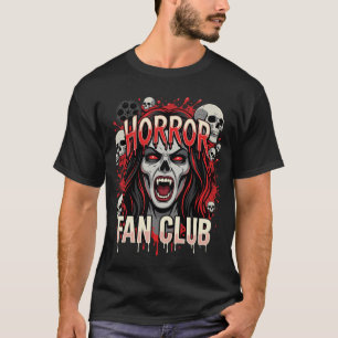 Halloween Horror Fan Club Vampire Skull T-Shirt