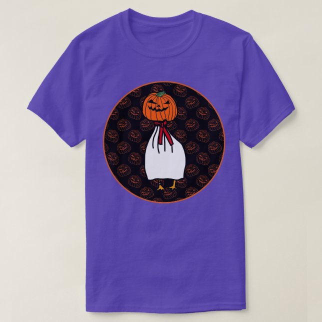 Halloween Horror Goose Dark Round T-Shirt (Design Front)