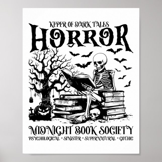 Halloween Horror Midnight Book Club Society Litera Poster (Front)