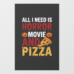 Halloween Horror Movie and Pizza Typography