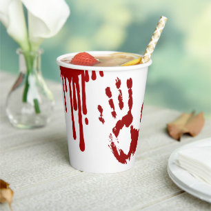 Halloween Horror Movie Bloody Handprints Paper Cups