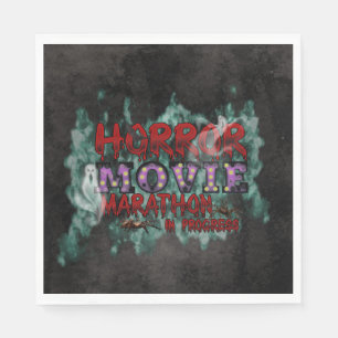 Halloween Horror Movie Marathon In Progress Napkin
