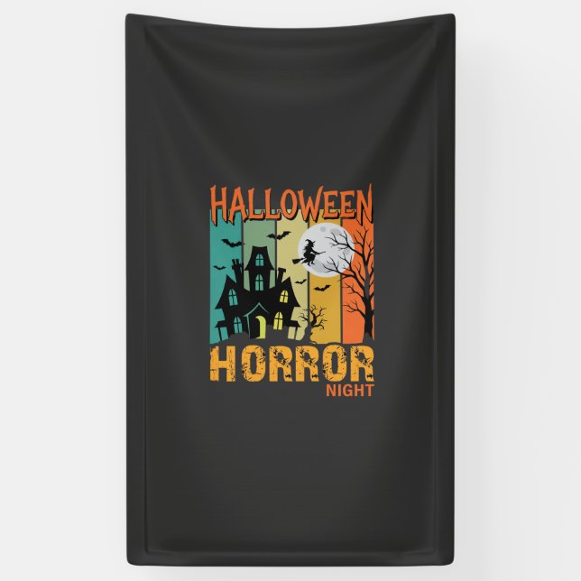 Halloween Horror Night Haunted House Vector_1 Banner (Vertical)