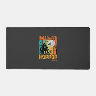 Halloween Horror Night Haunted House Vector_1 Desk Mat
